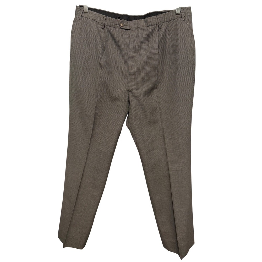 Higgins Slacks Men's Vintage Dress Pants Trousers Pleated Houndstooth 38 x 32